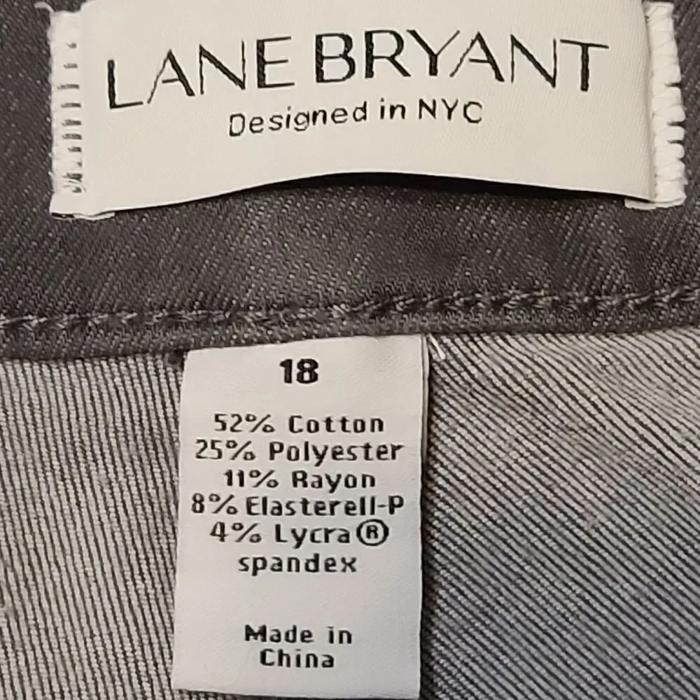 Lane Bryant NEW  Ultimate Stretch High Rise Skinny Grey Jeans Size 18